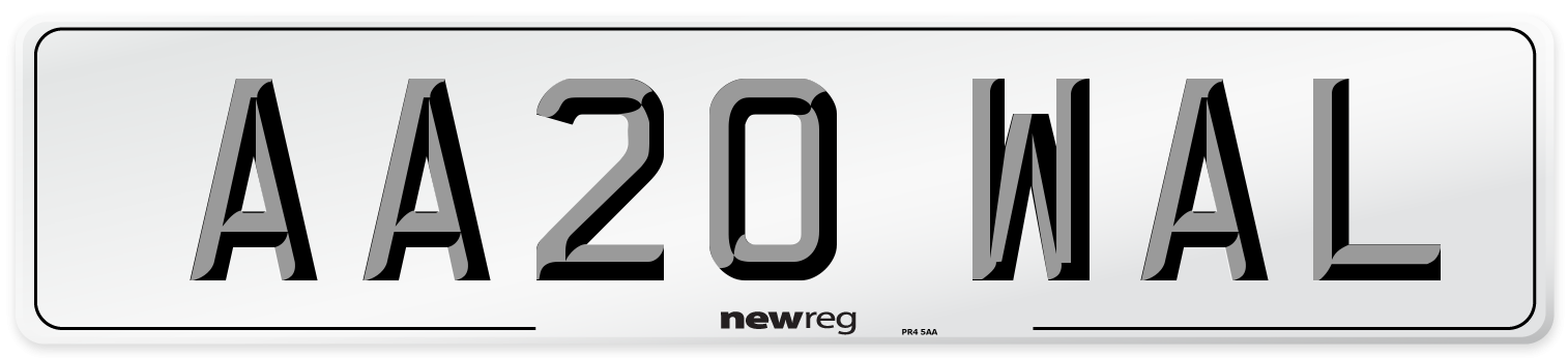 AA20 WAL Number Plate from New Reg
